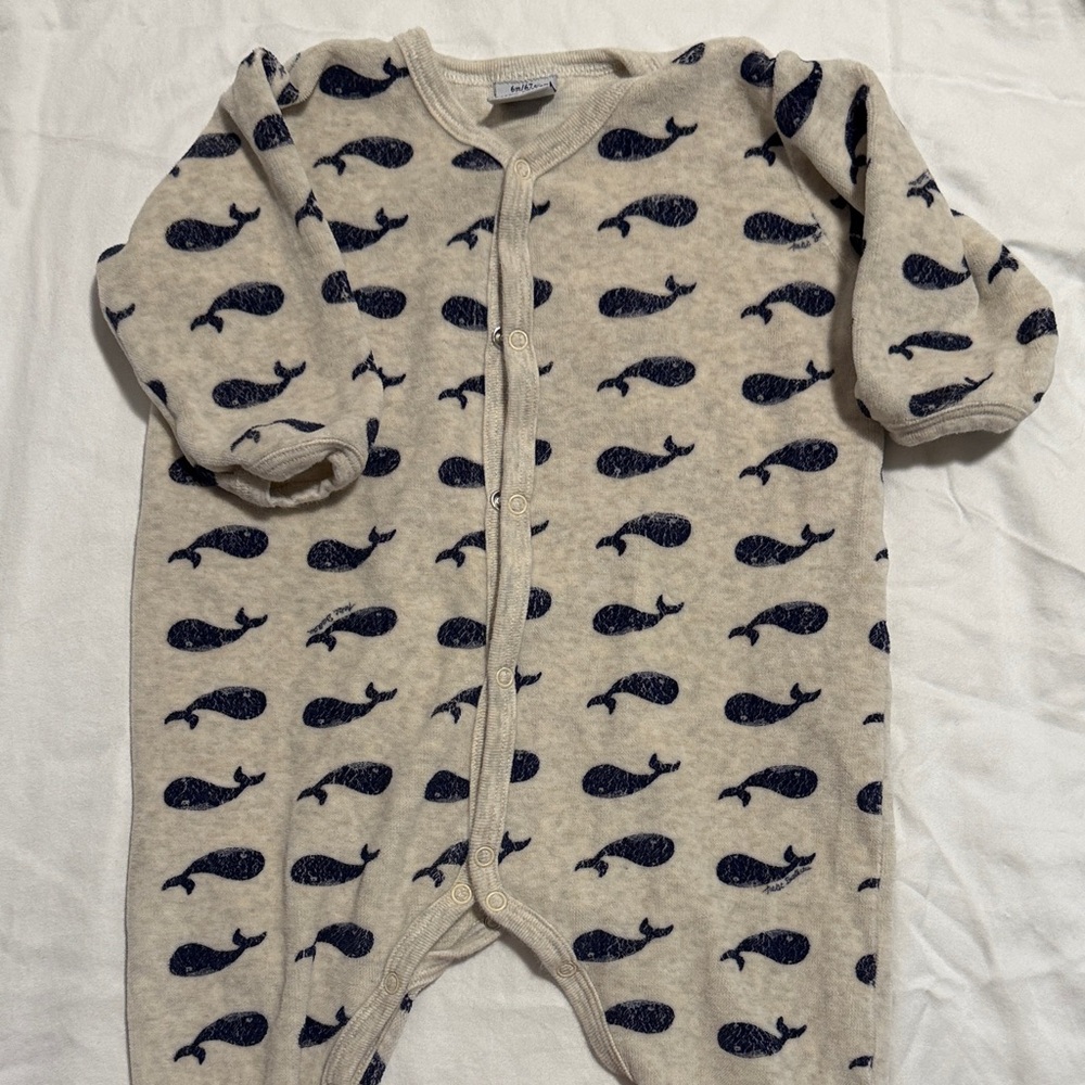 Petit Bateau Dors Bien Velours Baleine pajamas